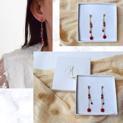 Boucles d'oreilles Molly rouges