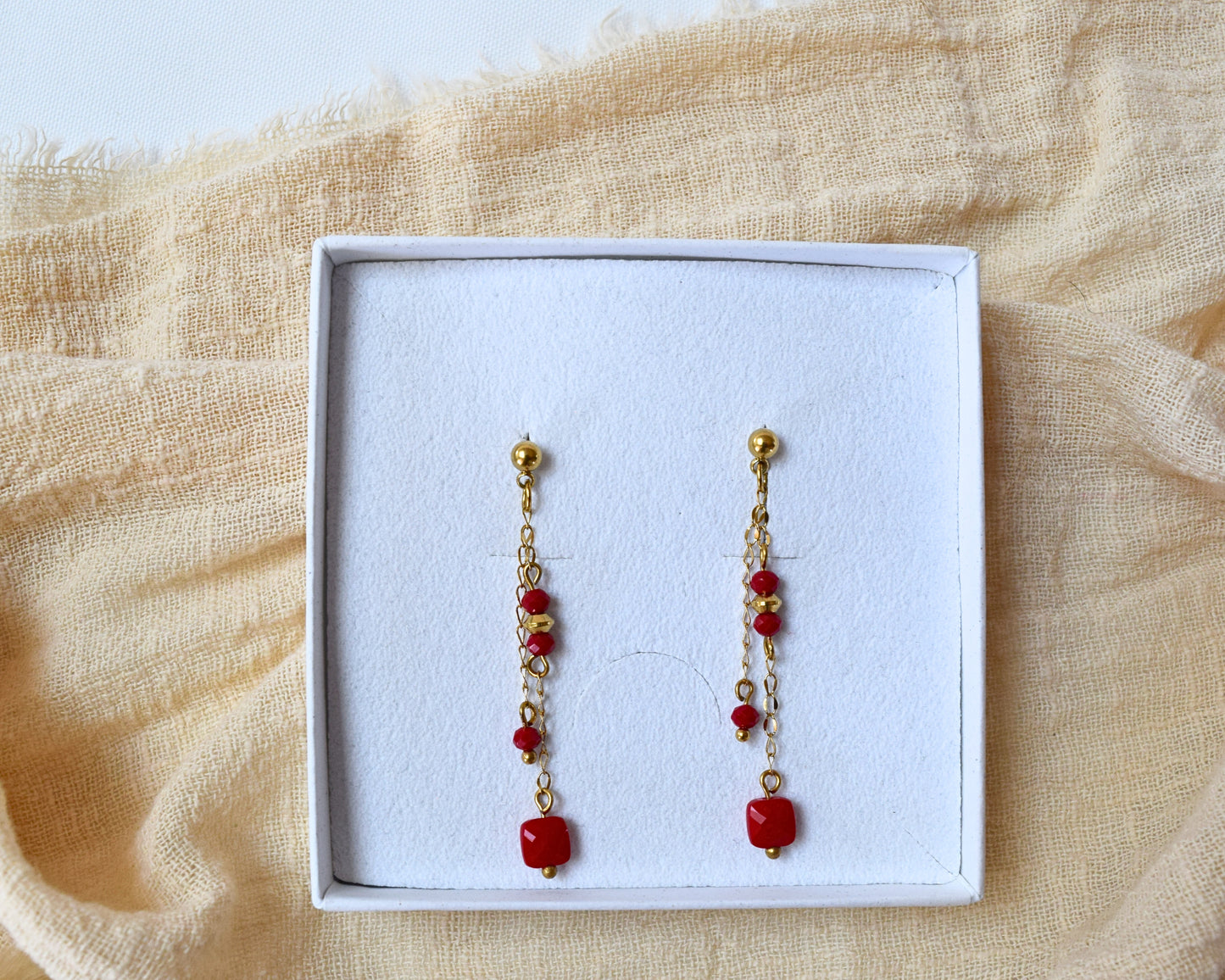 Boucles d'oreilles Molly rouges