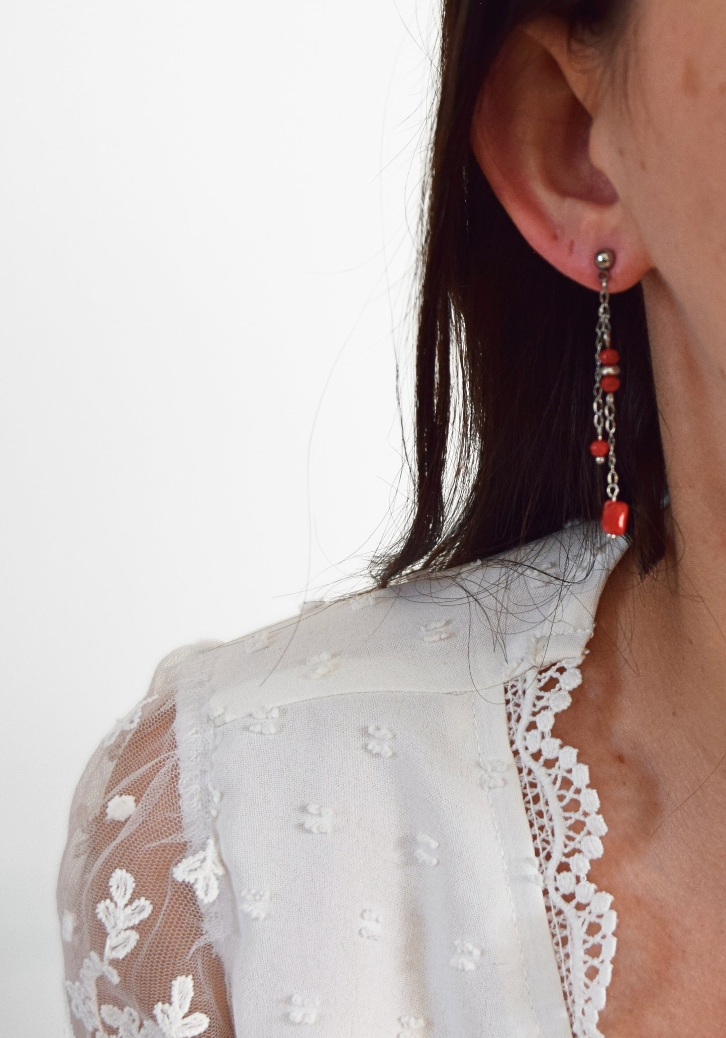 Boucles d'oreilles Molly rouges