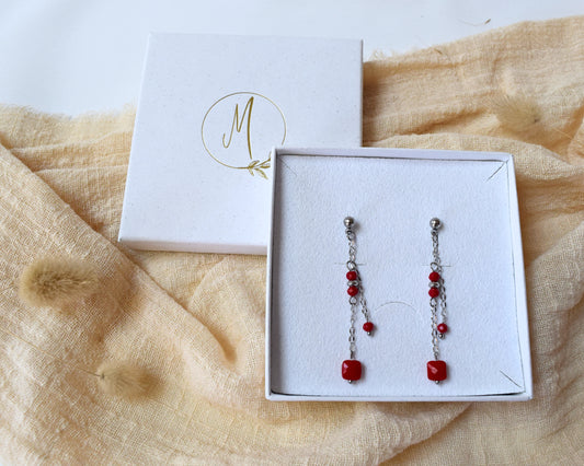 Boucles d'oreilles Molly rouges