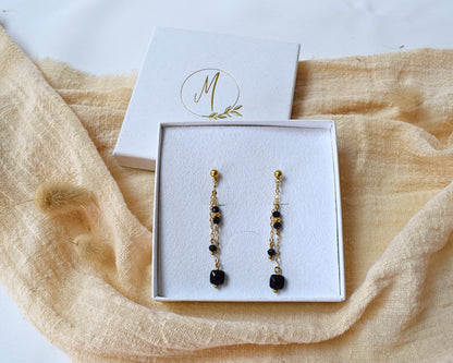 Boucles d'oreilles Molly noires