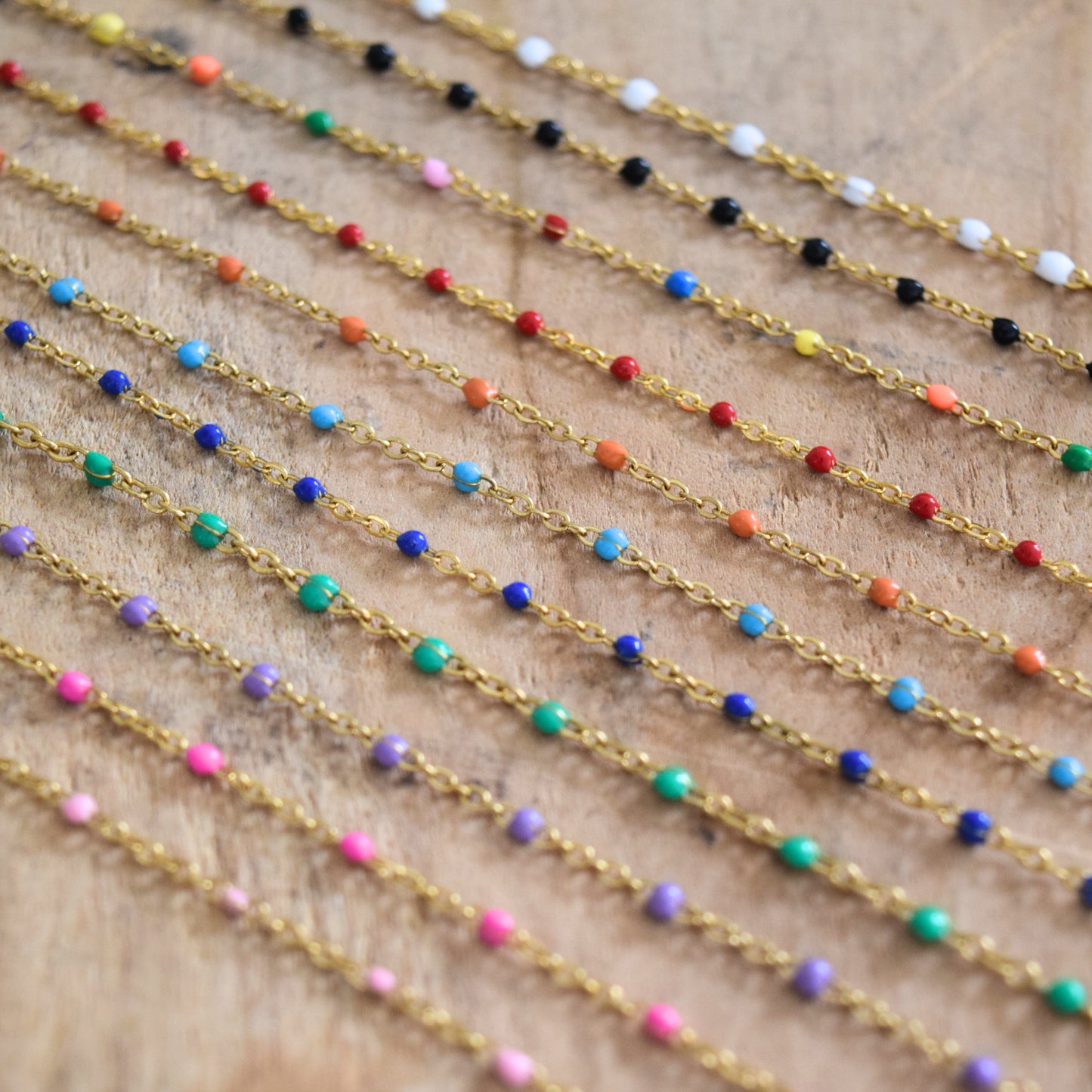 bracelet cheville fin coloré