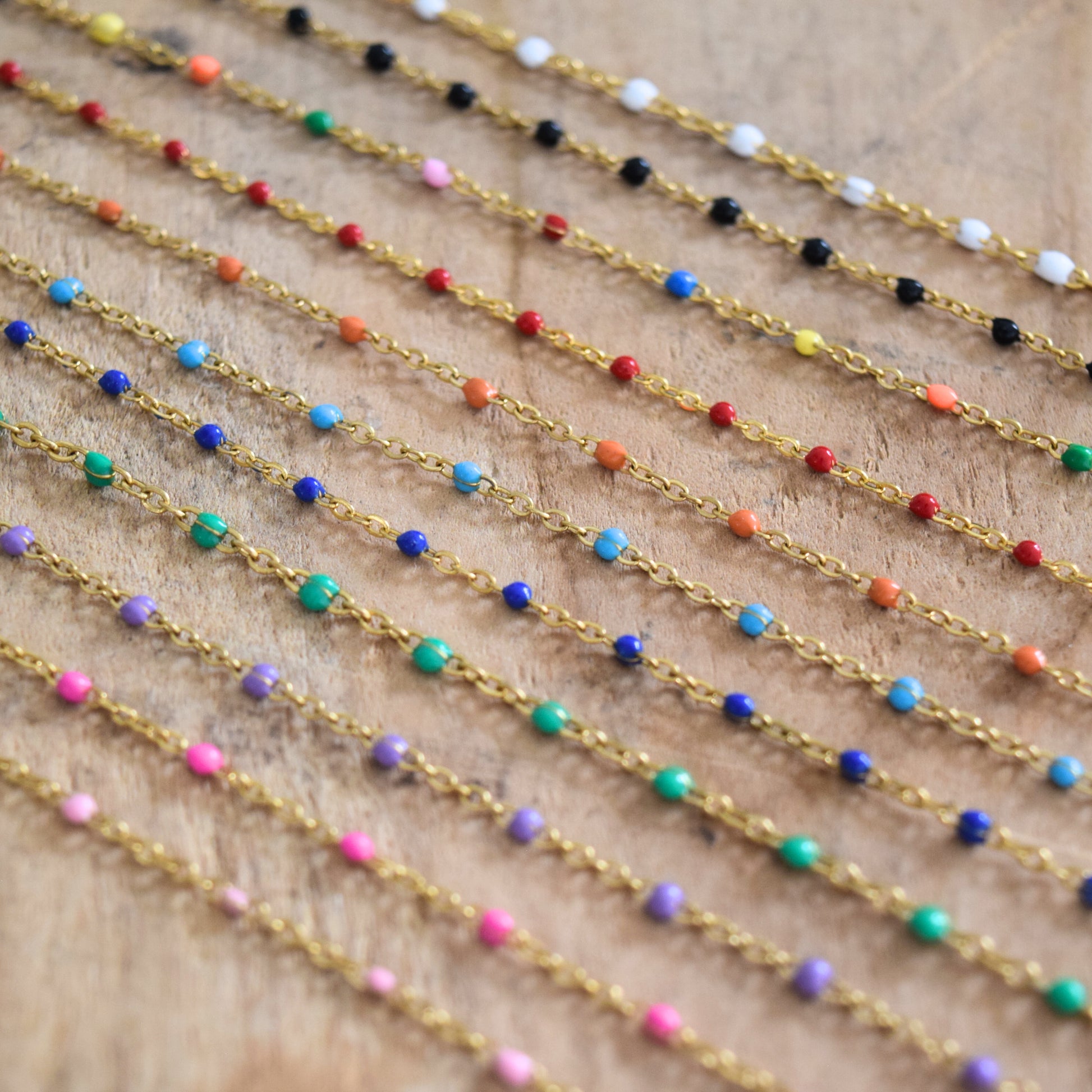 bracelet cheville fin coloré