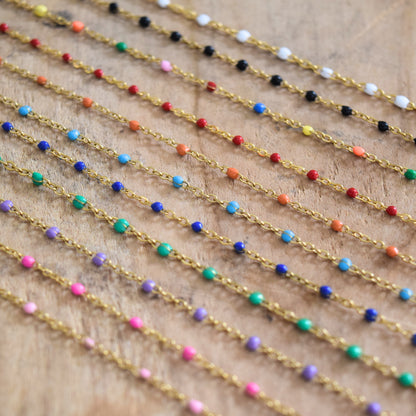 bracelet cheville fin coloré