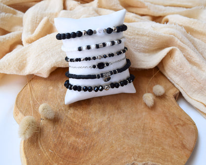 Bracelet en perles noires