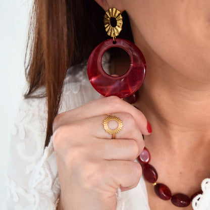 Bijoux femme bordeaux fait main