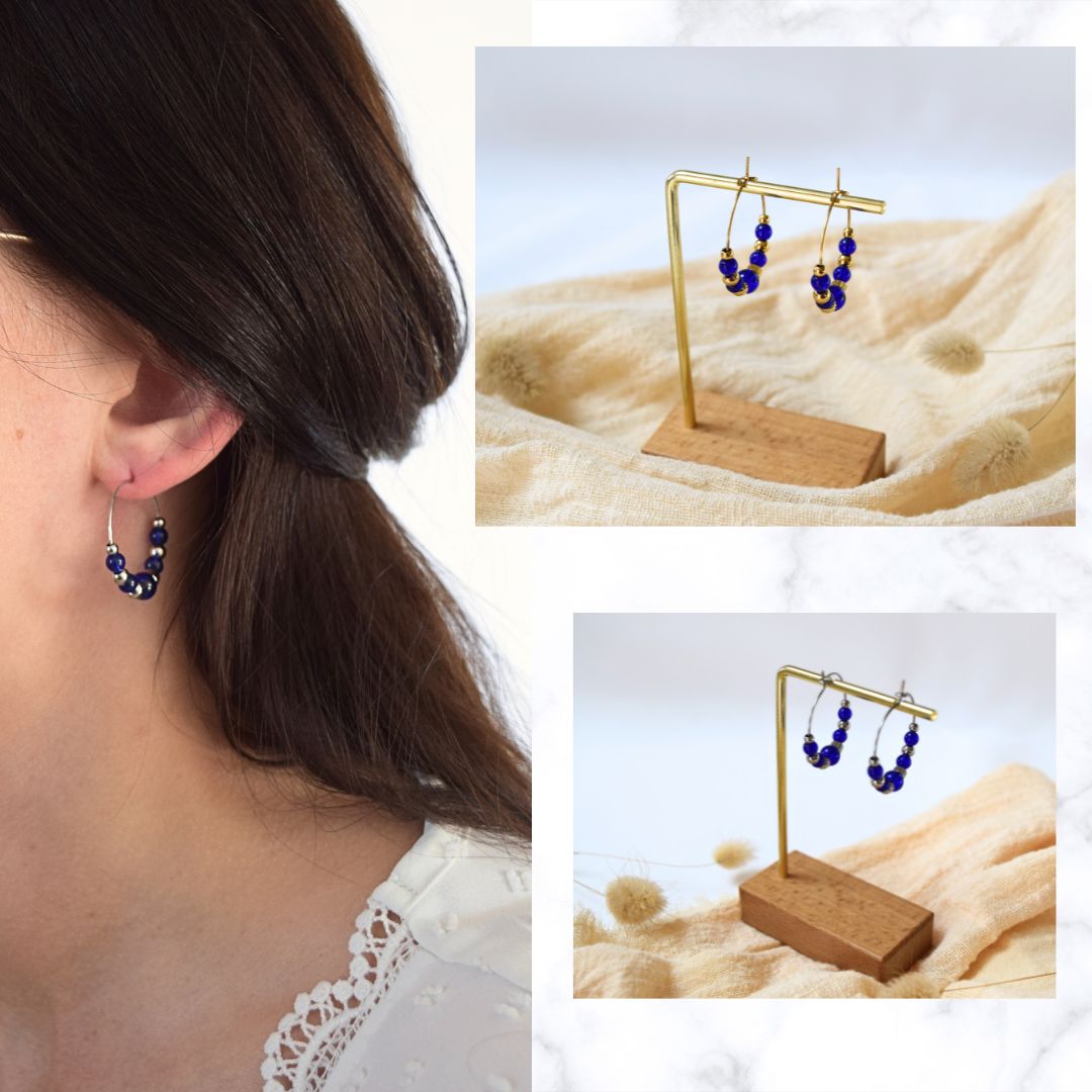 Boucles d'oreilles Vicky bleues