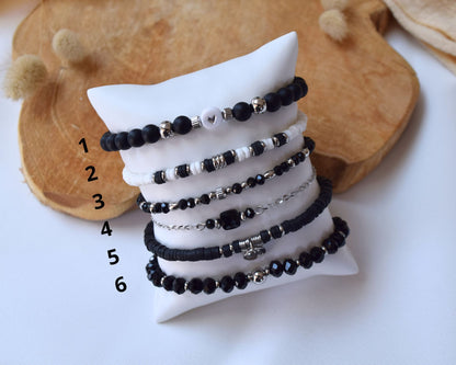 Bracelet en perles noires