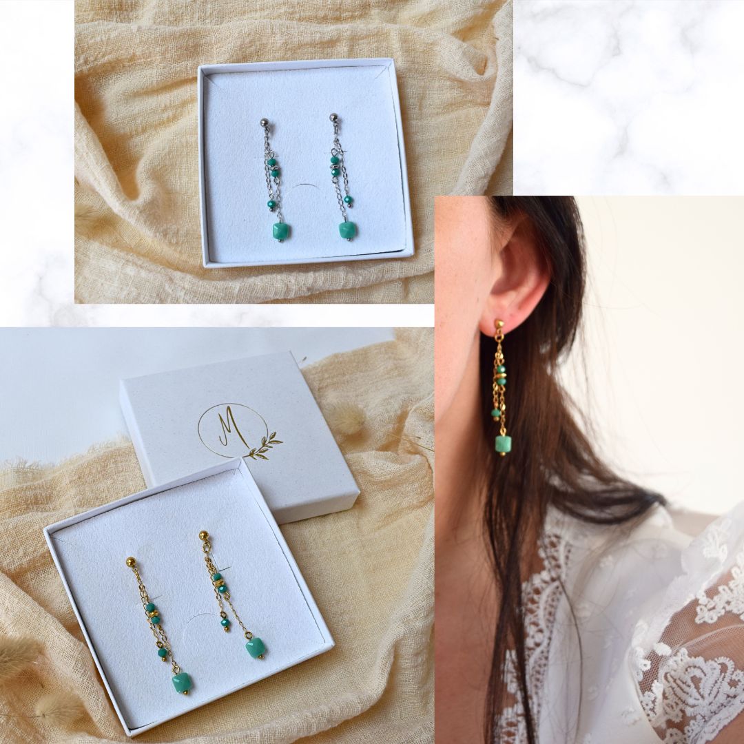 Boucles d'oreilles Molly vertes