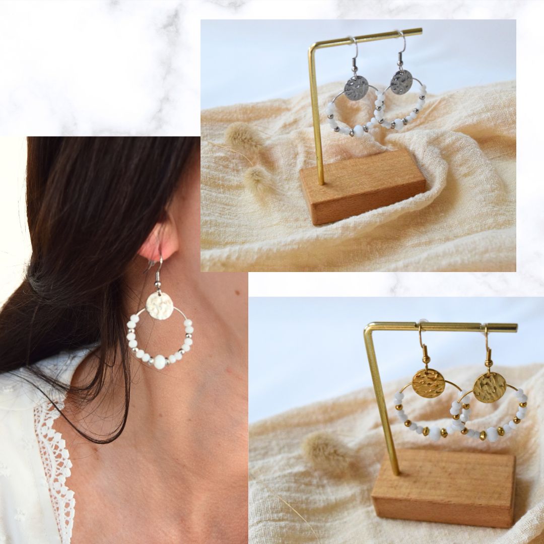 Boucles d'oreilles Laly blanches