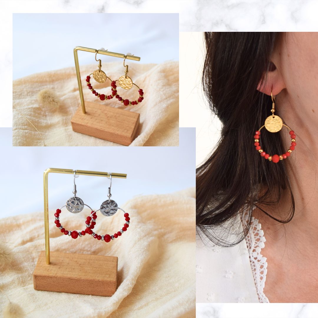 Boucles d'oreilles Laly rouges